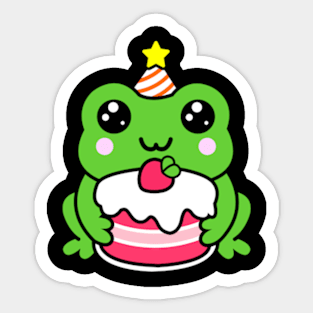 Funny Frog Birthday Sticker